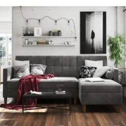 Dorel Hartford Chenille Storage Sofa Bed