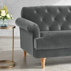 Leader Lifestyle Jazz Velvet 3 Seater Sofa -Home Furniture 30816313 alt02