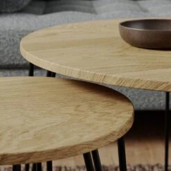 Dunelm Bella Coffee Nest Set Oak Effect -Home Furniture 30817122 alt02