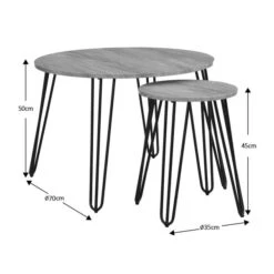 Dunelm Bella Coffee Nest Set Oak Effect -Home Furniture 30817122 alt05