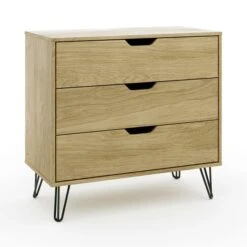 Dunelm Bella 3 Drawer Chest Oak Effect 11 Dunelm Bella 3 Drawer Chest Oak Effect -Home Furniture 30817124 alt05