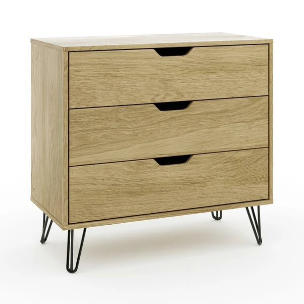 Dunelm Bella 3 Drawer Chest Oak Effect 6 Dunelm Bella 3 Drawer Chest Oak Effect - Image 6
