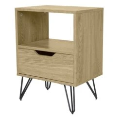 Dunelm Bella 1 Drawer Bedside Oak Effect -Home Furniture 30817127 alt02