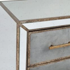 Pacific Lifestyle Pacific Brindisi 3 Drawer Bedside Table, Grey Velvet -Home Furniture 30821545 alt03