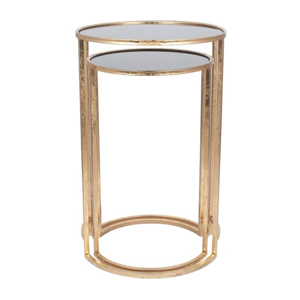 Pacific Lifestyle Pacific Veneziano Set Of 2 Nest Of Tables, Iron & Glass 4 Pacific Lifestyle Pacific Veneziano Set Of 2 Nest Of Tables, Iron & Glass - Image 4