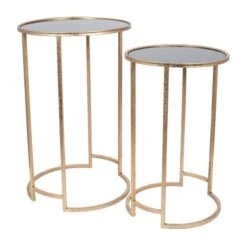 Pacific Lifestyle Pacific Veneziano Set Of 2 Nest Of Tables, Iron & Glass 10 Pacific Lifestyle Pacific Veneziano Set Of 2 Nest Of Tables, Iron & Glass -Home Furniture 30821749 alt04