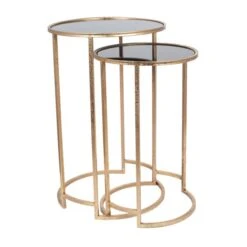 Pacific Lifestyle Pacific Veneziano Set Of 2 Nest Of Tables, Iron & Glass 11 Pacific Lifestyle Pacific Veneziano Set Of 2 Nest Of Tables, Iron & Glass -Home Furniture 30821749 alt05