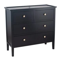 Pacific Lifestyle Pacific Chelmsford 4 Drawer Chest, Black Painted Pine -Home Furniture 30821759 alt02
