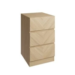 GFW Set Of 2 Taranto 3 Drawer Bedside Tables, Oak Effect -Home Furniture 30825681 alt02